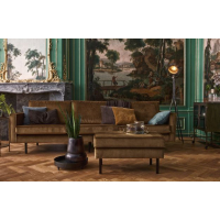 WOOOD Rodeo 3-zits velvet Honing geel